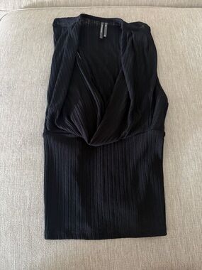 Anthropologie Black Textured Sleeveless Top